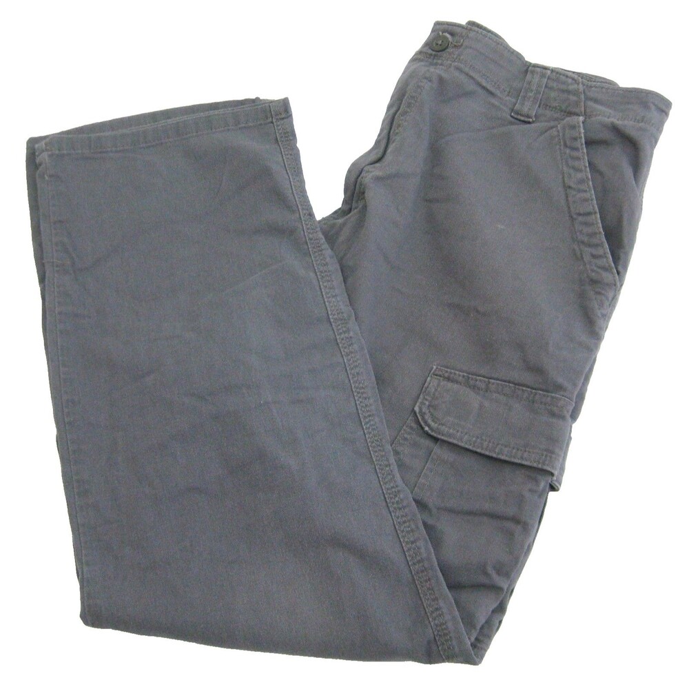 Wrangler Cargo Pants Mens Size 36x32 Gray Flat Front 6 Pockets Zip Fly Relaxed